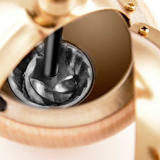 Tre Spade Manual Hand Crank Wooden Coffee Grinder with Drawer