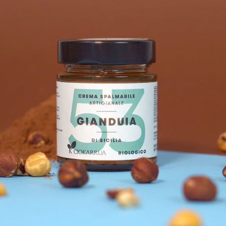 Ciokarrua Organic Gianduia (Gianduja) Sicilian Hazelnut and Cocoa Spread 150g