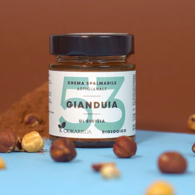 Ciokarrua Organic Gianduia (Gianduja) Sicilian Hazelnut and Cocoa Spread 150g