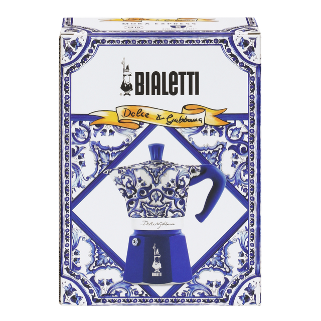 Bialetti Dolce & Gabbana Moka Express Blue Mediterranean Stovetop Coffee Maker