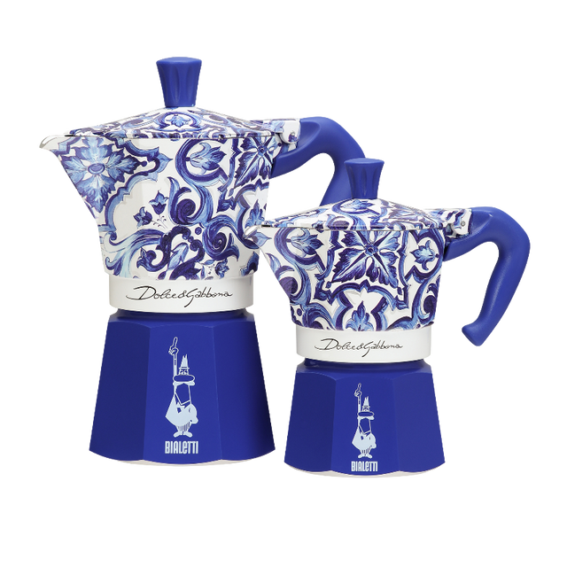 Bialetti Dolce & Gabbana Moka Express Blue Mediterranean Stovetop Coffee Maker