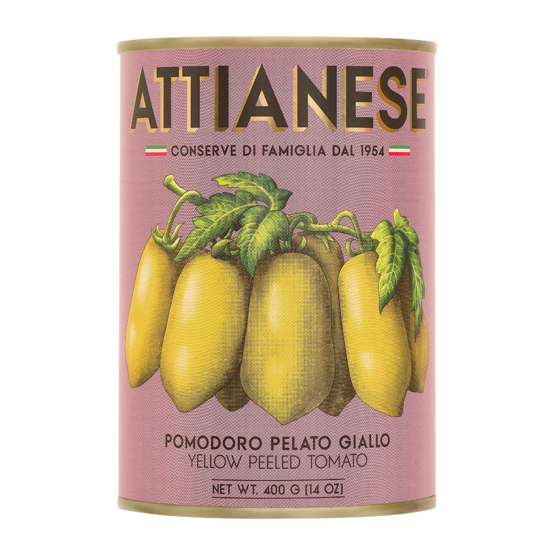 Attinese italian yellow plum tomatoes retro styled tin 400g