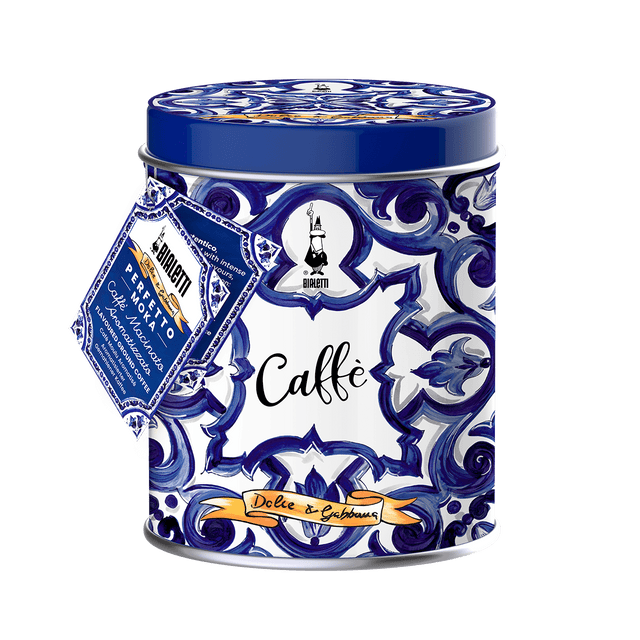 Bialetti Dolce & Gabbana Blue Mediterranean Perfetto Moka Autentico Ground Coffee 200g Tin