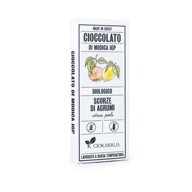 Ciokarrua Citrus Peels Organic Chocolate of Modica 68g