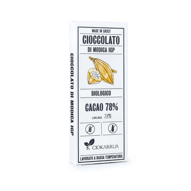 Ciokarrua Cacao 78% Organic Chocolate of Modica 68g