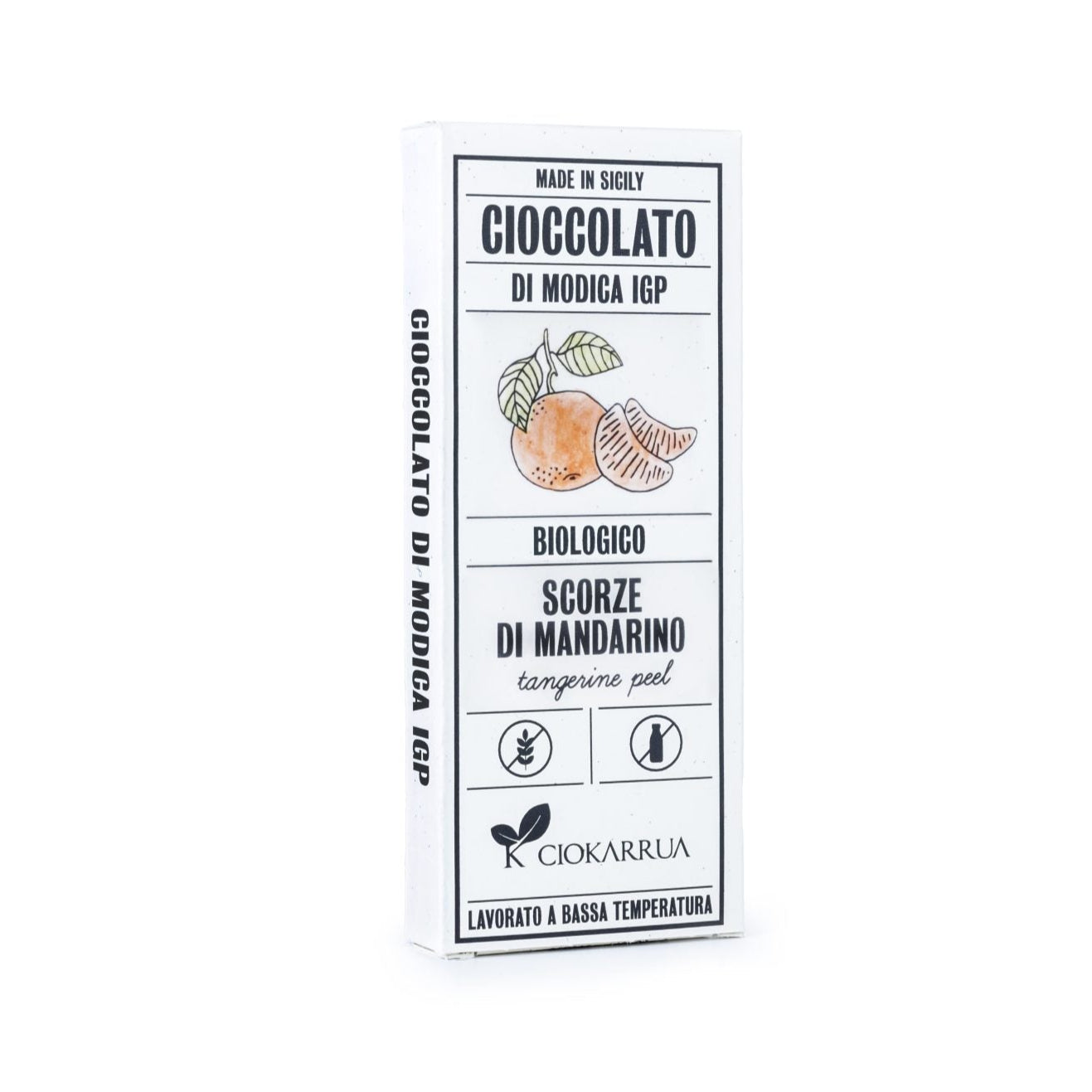 Ciokarrua Tangerine Peel Organic Chocolate of Modica 68g