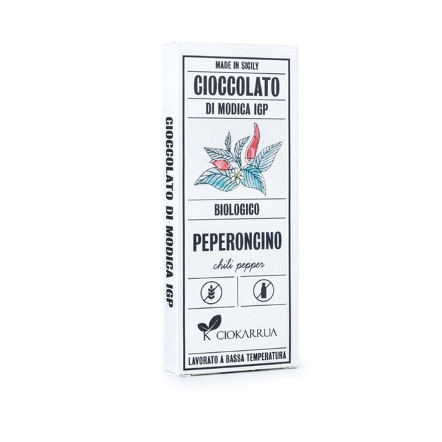 Ciokarrua Chilli Pepper Organic Chocolate of Modica 68g