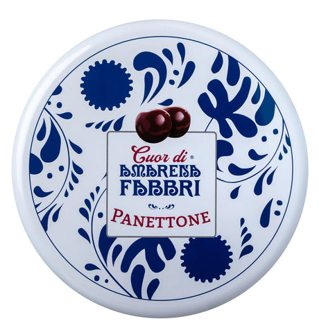Cuor di Amarena Fabbri Panettone with Candied Black Cherries in Tin 500g