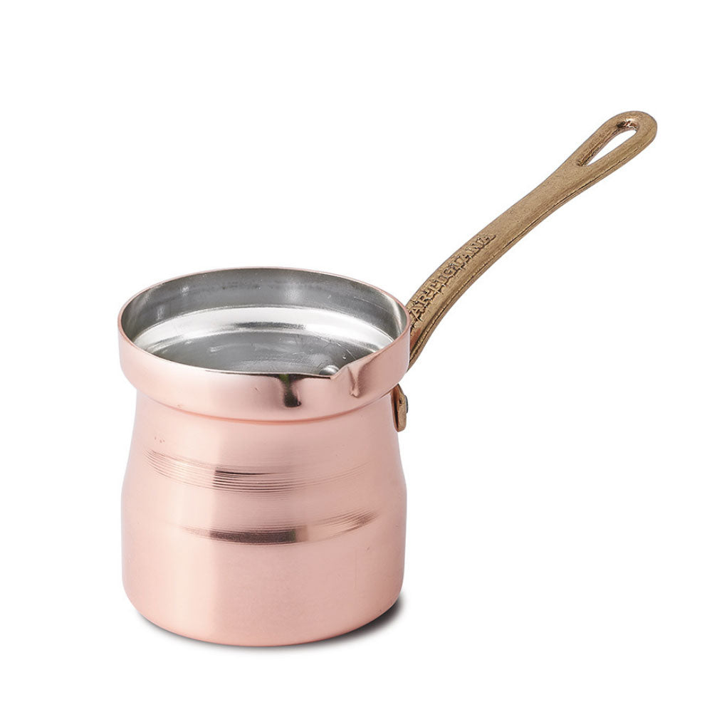 Handmade Copper Turkish Coffee Pot (Cezve/Ibrik) - 15.21 Oz/450 Ml, Stovetop Coffee Maker For Greek & Arabic Coffee