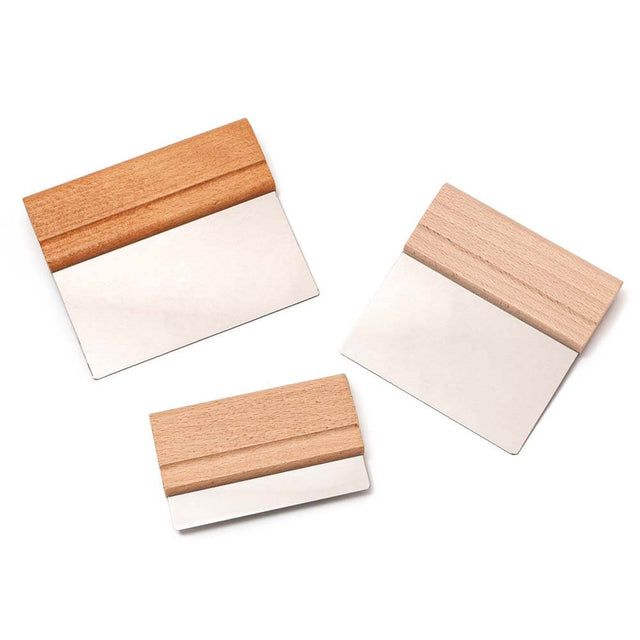 Wooden handled Stainless Steel Dough / Bench Scraper and Cutter