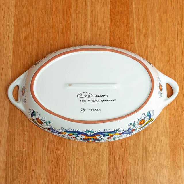 Ricco Deruta Maiolica Ceramic Oval Baking Dish 30cm