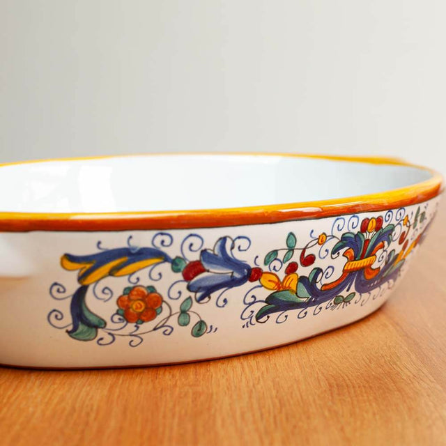 Ricco Deruta Maiolica Ceramic Oval Baking Dish 30cm