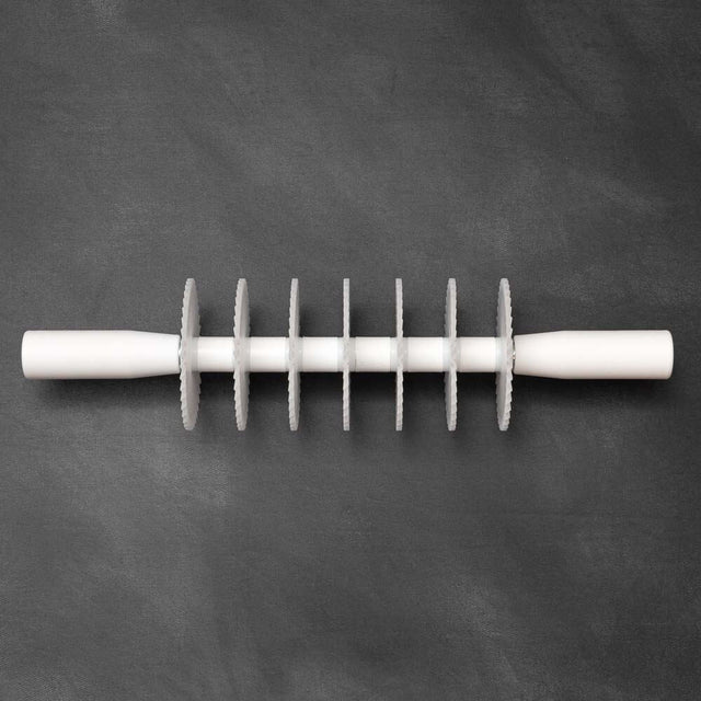 Adjustable Seven Wheel Zigzag / Fluted Edge Rolling Pin Pasta or Pastry Cutter with Plastic Blades