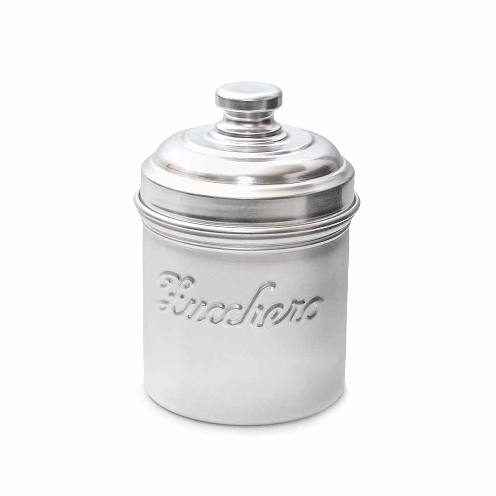 Small Sugar 'Zucchero' Aluminium Dried Food Storage Canister H13 x W9cm