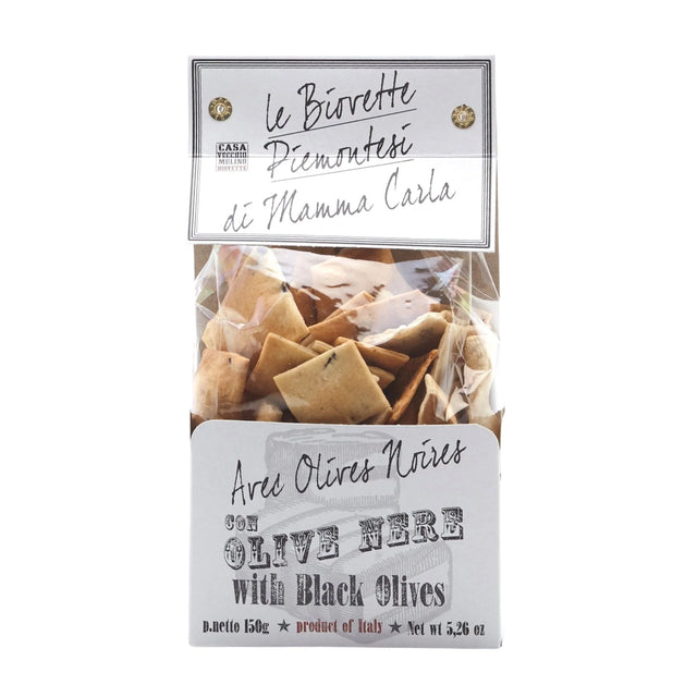 Casa Vecchio Mulino Biovette Square Flatbreads with Black Olives 150g