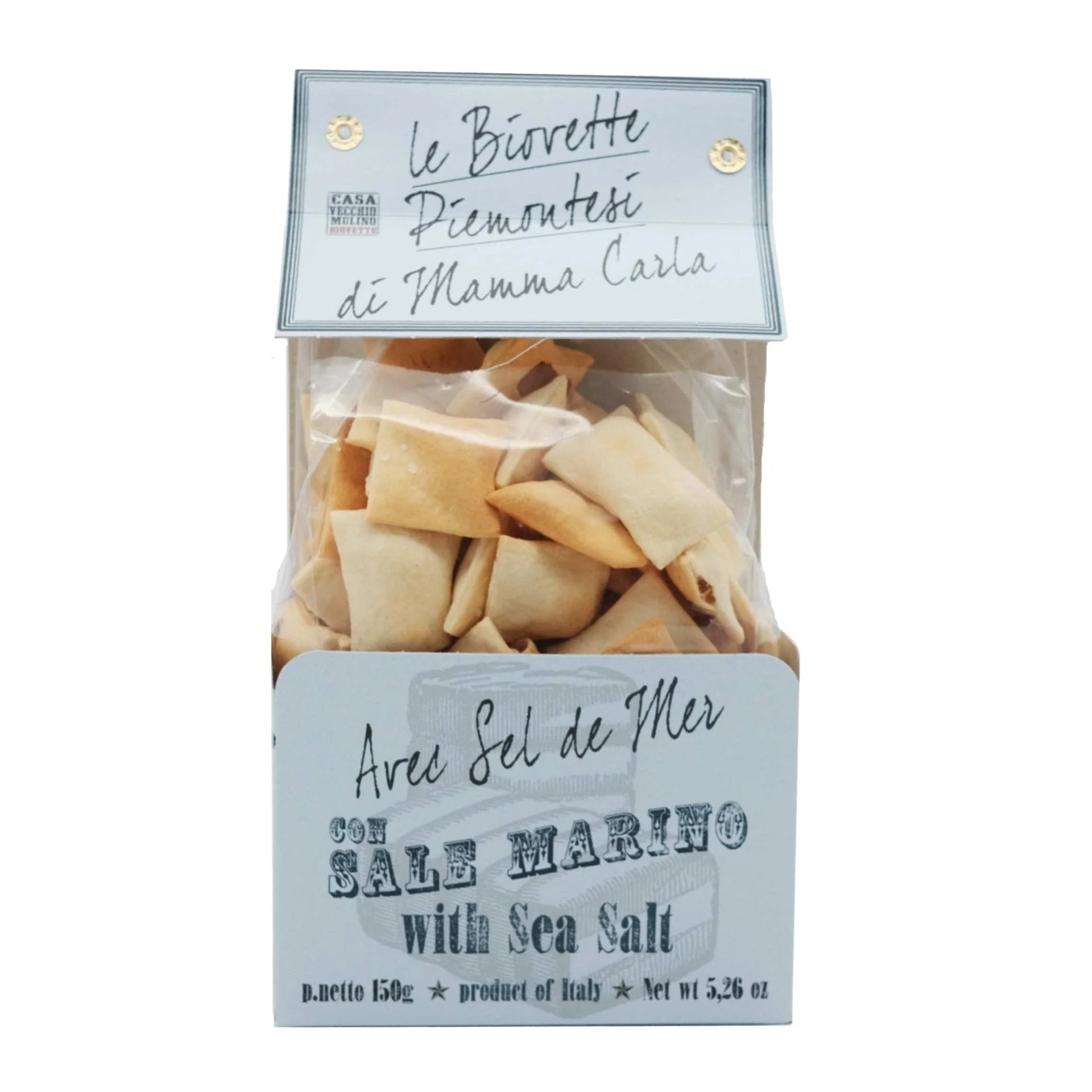 Casa Vecchio Mulino Biovette Square Flatbreads with Sea Salt 150g