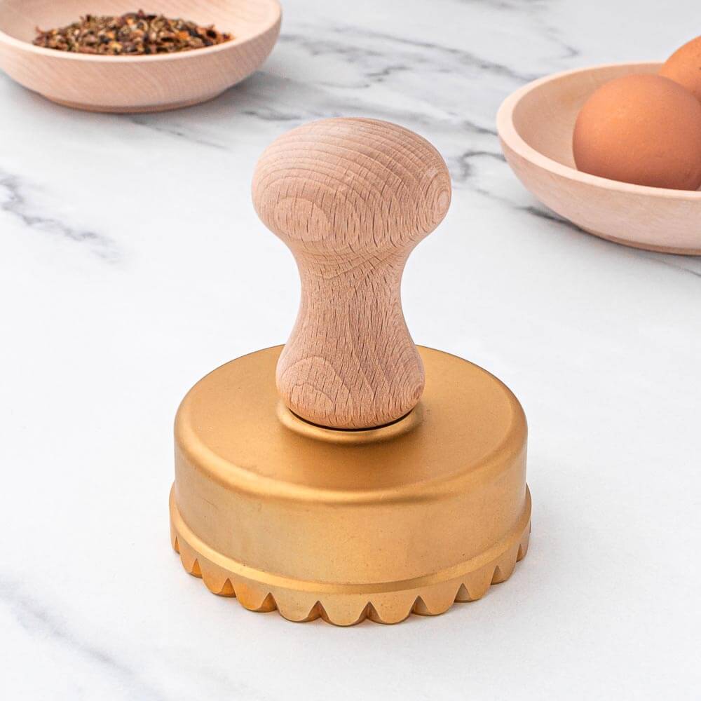 Professional Brass Scalloped Edge Circle Stamp Cutter with Auto Ejector 90mm