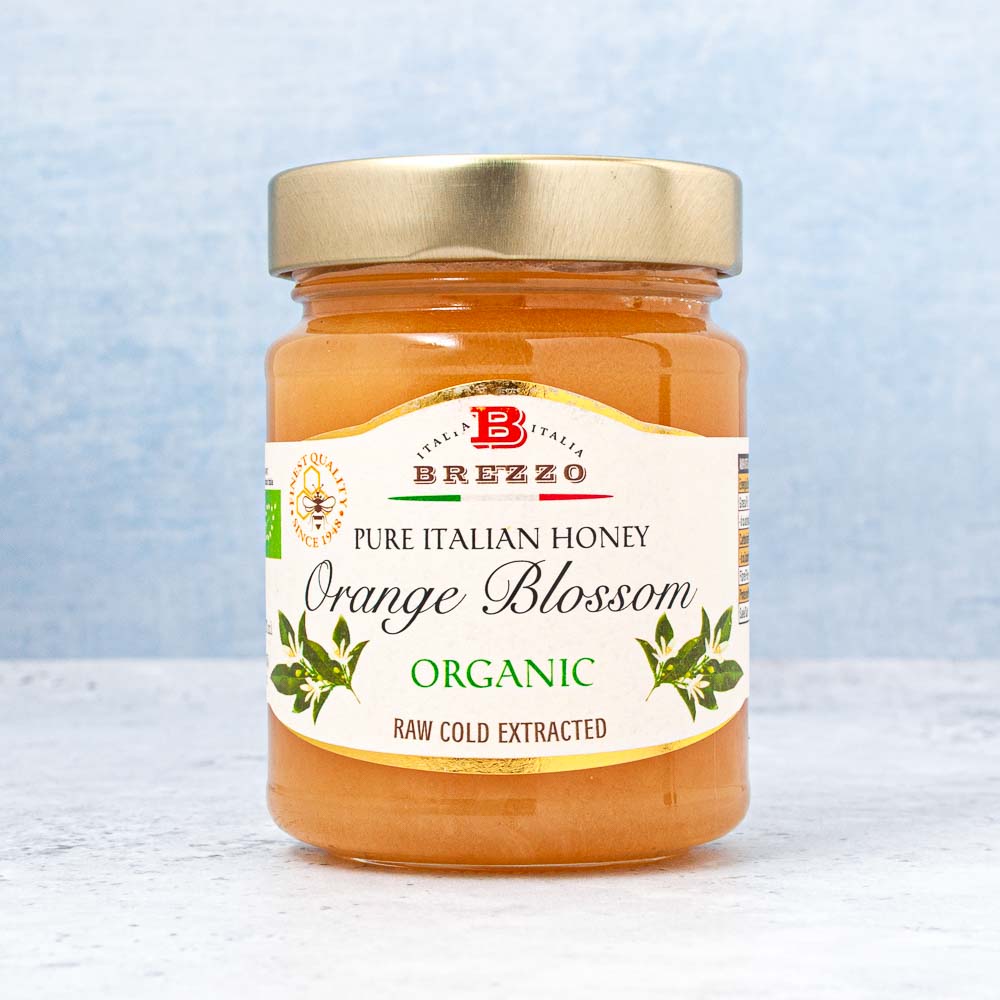 Brezzo Orange Blossom Pure Italian Honey Organic Raw Cold Extracted 350g