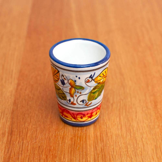 Set of 2 Limoncello Deruta Maiolica Ceramic Cups / Shot Glasses