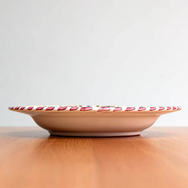 Orvieto Red 'Galletto' Rooster Deruta Maiolica Deep Pasta / Soup Plate 24cm