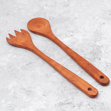 Italian Cherry wood salad utensils set