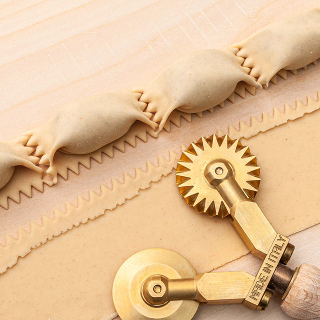 Professional Brass Double Pasta Ravioli Cutter Wheel