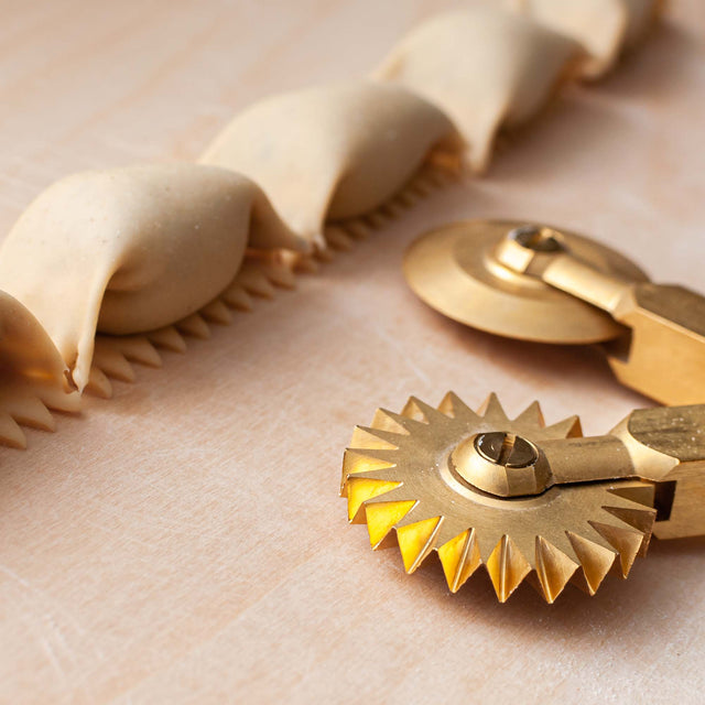 Professional Brass Double Pasta Ravioli Cutter Wheel