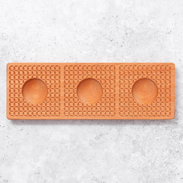 Wooden ravioli board make three geometric