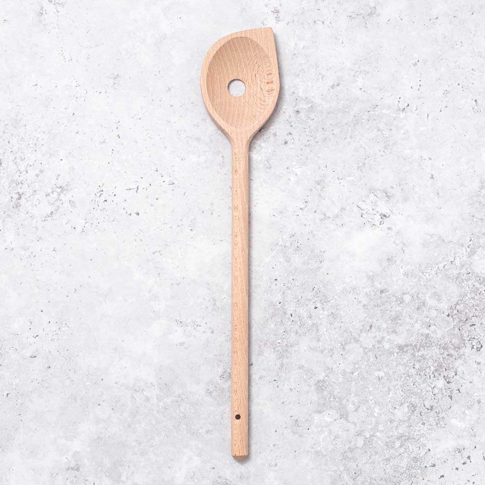 Wooden Corner Spoon with hole 30cm