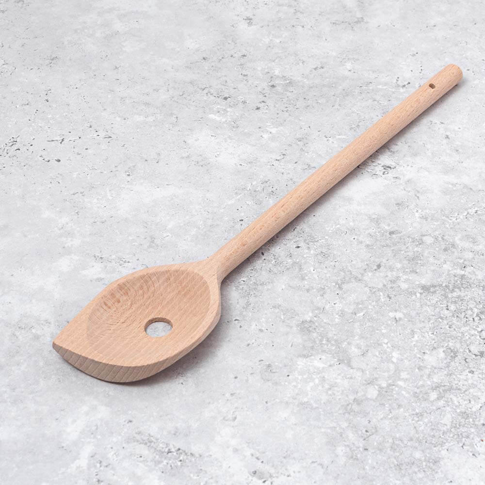 Wooden Corner Spoon with hole 30cm