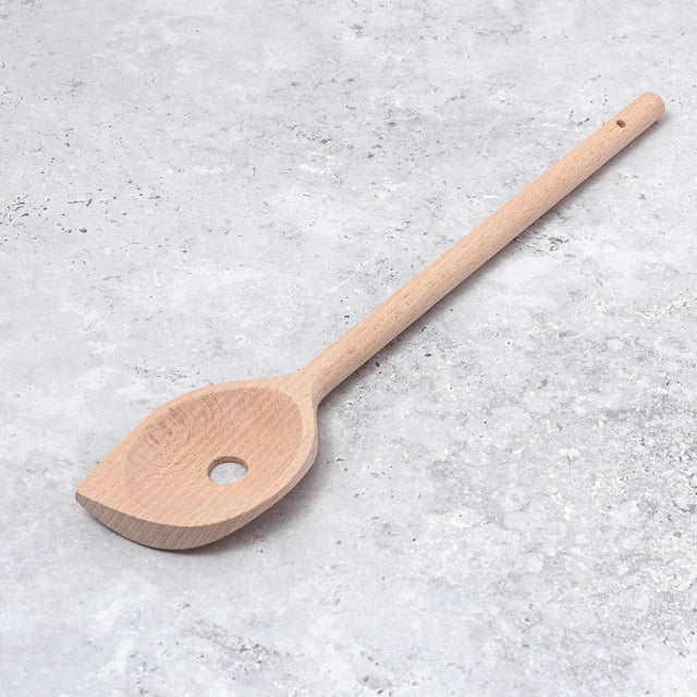 Wooden Corner Spoon with hole 30cm
