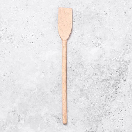Small flat edged wooden spatula for frying