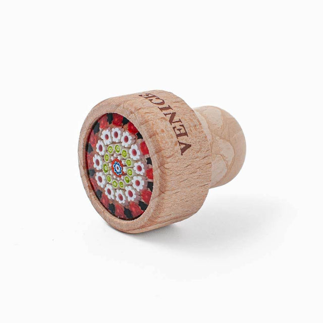 Murano Glass Millefiori Bottle Stopper / T shaped Cork 19mm