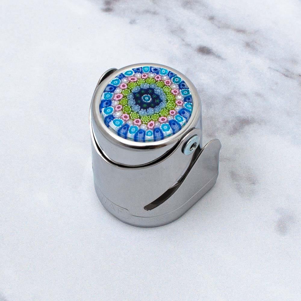 Murano Glass Millefiori WAF Champagne Stopper with Single lever