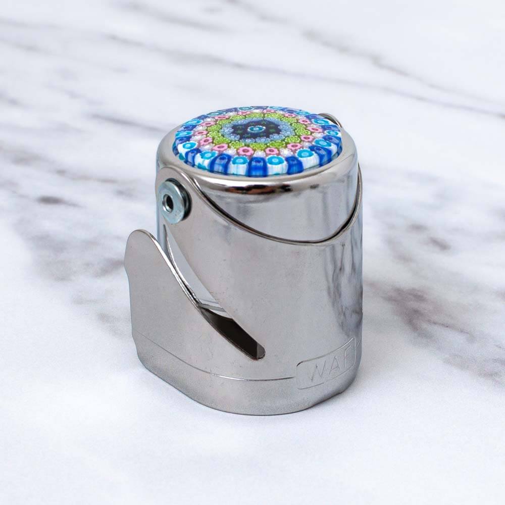 Murano Glass Millefiori WAF Champagne Stopper with Single lever