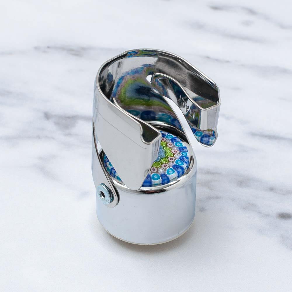 Murano Glass Millefiori WAF Champagne Stopper with Single lever