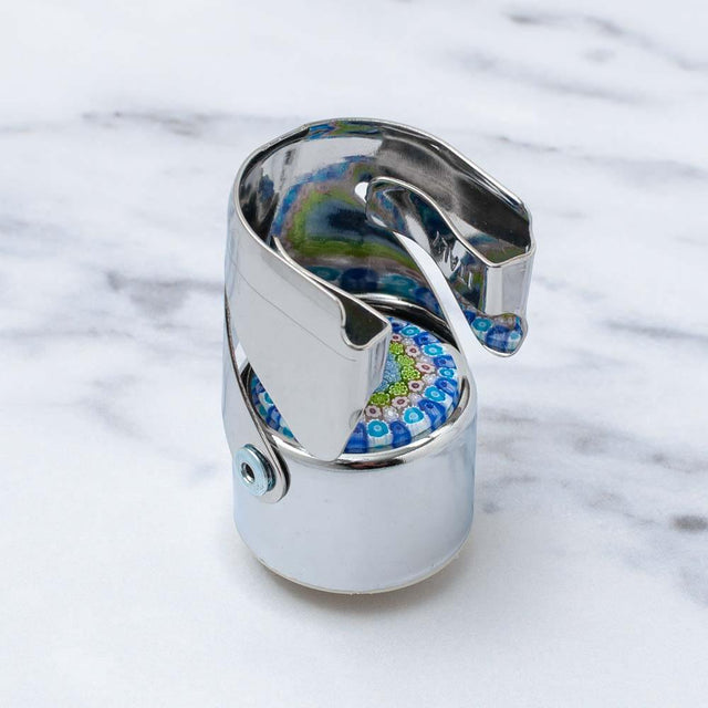 Murano Glass Millefiori WAF Champagne Stopper with Single lever