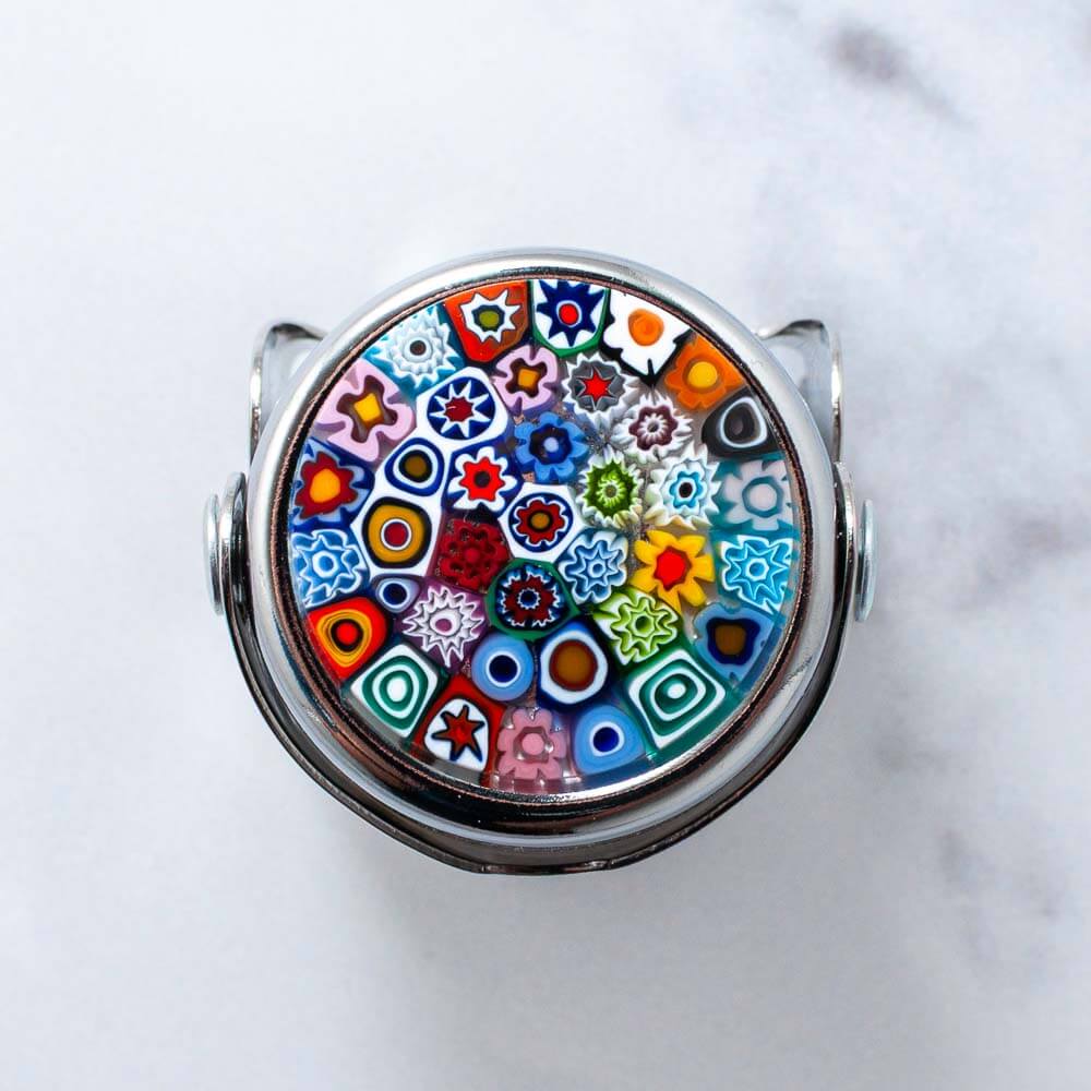 Murano Glass Millefiori WAF Champagne Stopper with Single lever