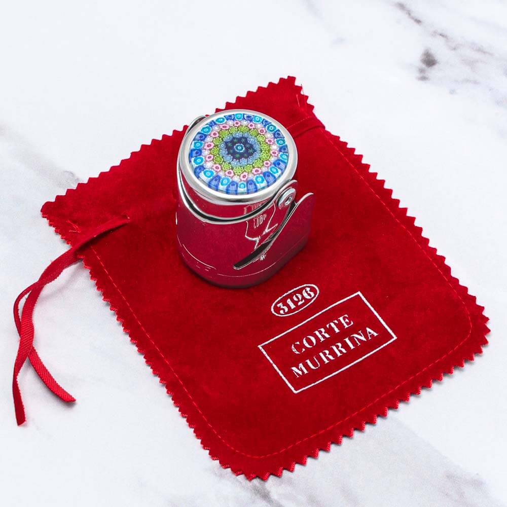 Murano Glass Millefiori WAF Champagne Stopper with Single lever