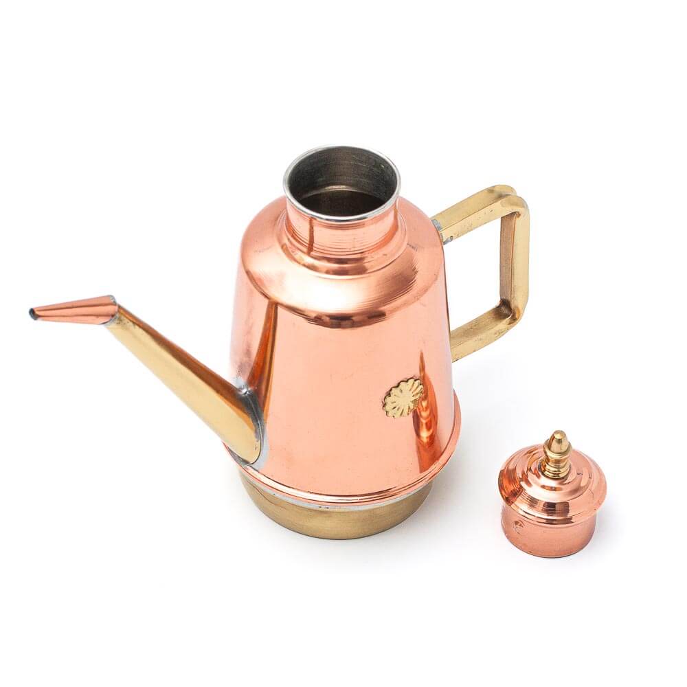 Neapolitan 'Oliera' Oil Can Cruet in Copper & Brass