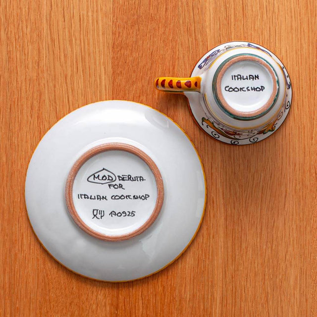 Raffaellesco Deruta Maiolica Espresso Coffee Cup and Saucer