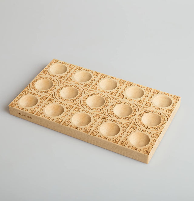 Quindici Wooden Ravioli Tray 'Fiori' Pasta Mould - Makes 15 pieces