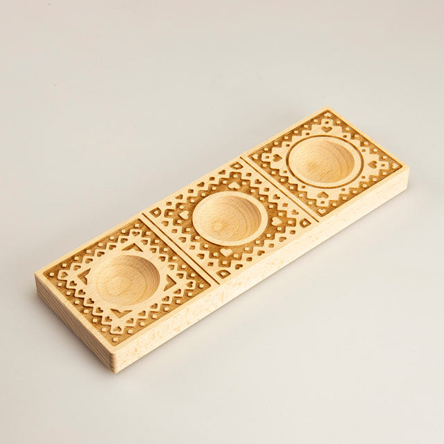 Wooden Ravioli Tray 'Cuori' Pasta Mould