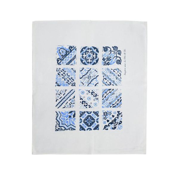 Majolica 'Maiolica' Cotton Hand Screen-Printed Tea Towel 70 x 50cm