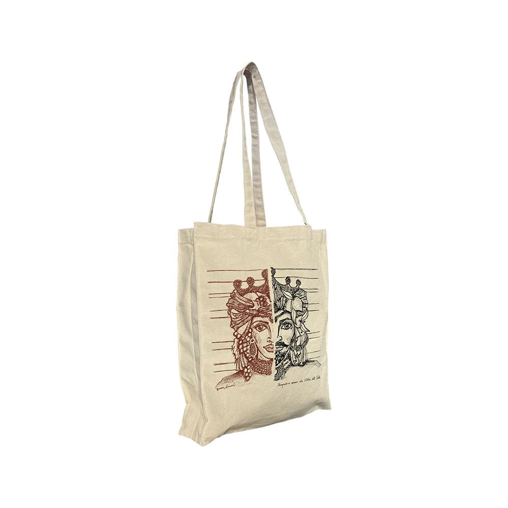 'Moro and Dama' Cotton Hand Screen-Printed Tote Bag / Shopper