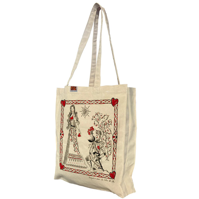 'Orlando and Angelica' Cotton Hand Screen-Printed Tote Bag / Shopper