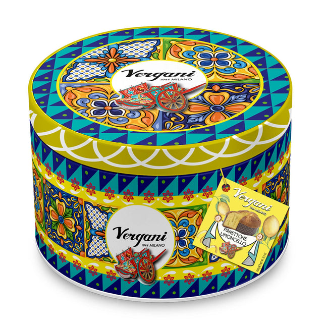Vergani 'Sicily Trip' Panettone Filled with Sicilian Limoncello Cream in Tin 750g