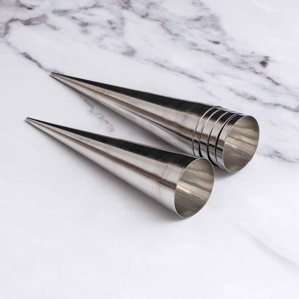 Set of 6 Traditional Cannoli Conical Tube Moulds