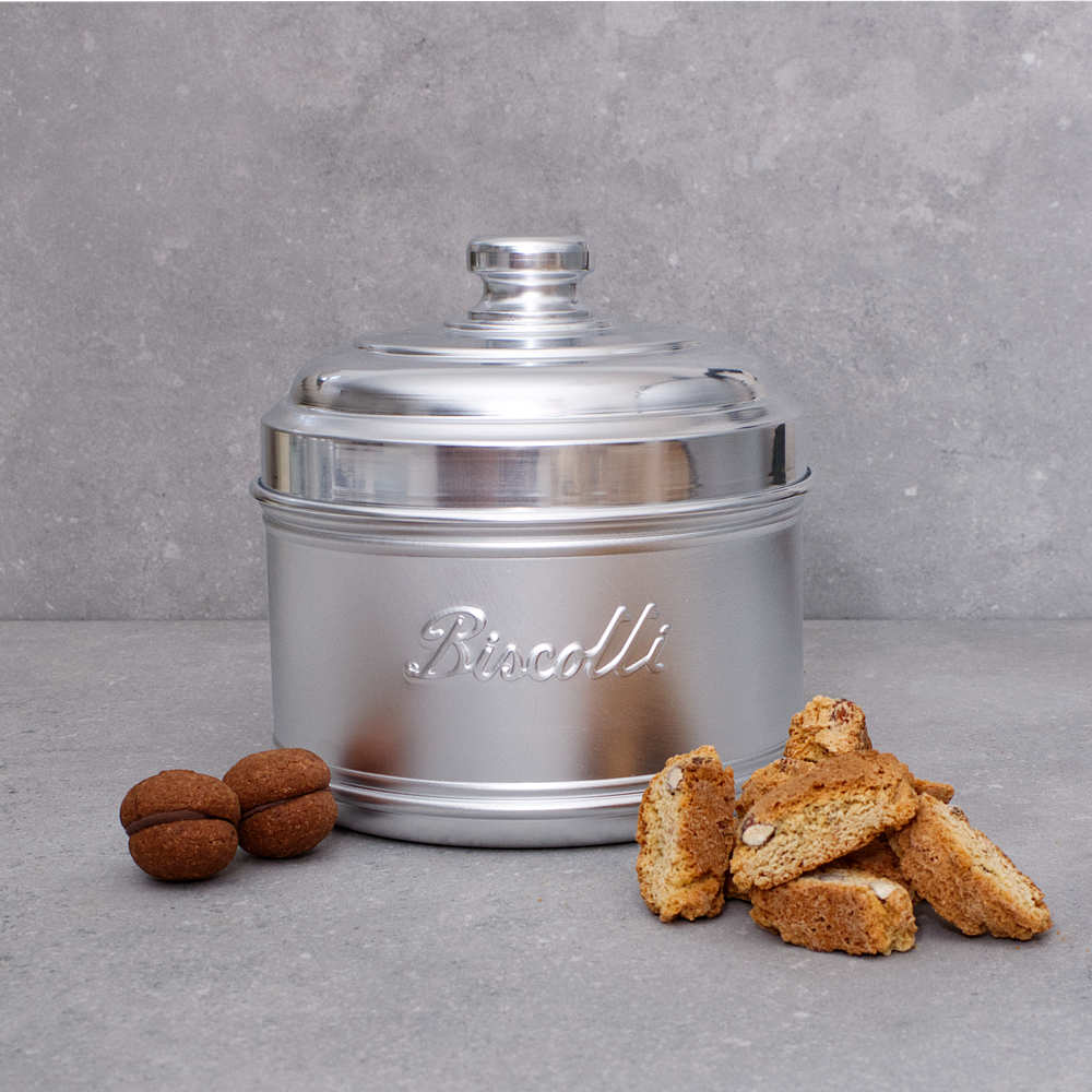 Large Wide Aluminium Dried Food Storage Canister H16 x W16cm