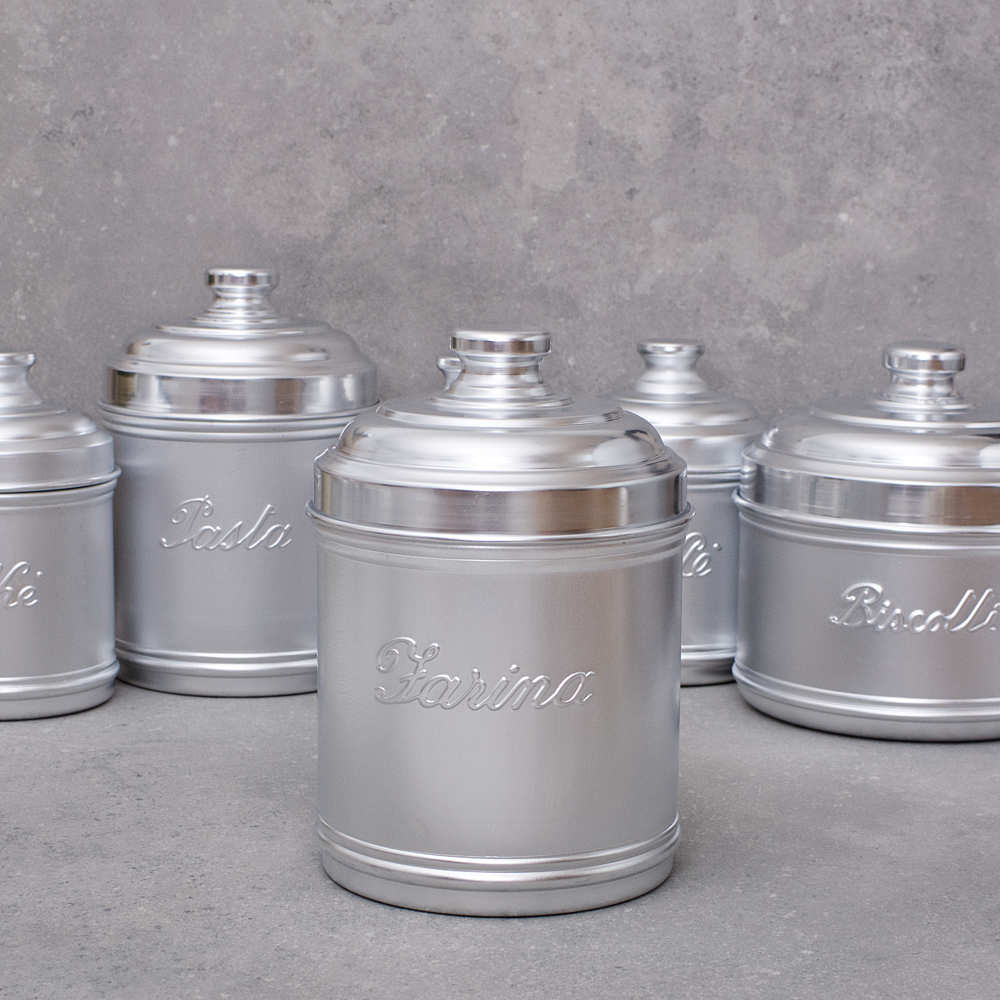 Large Aluminium Dried Food Storage Canister H20 x W13cm